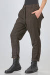 pantalone a sigaretta in crêpe gessato e lavato di viscosa, lino e poliammide - RUNDHOLZ DIP 