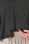 camicia corta, ampia e asimmetrica in mussola di cotone lavato - SERIEN°UMERICA 